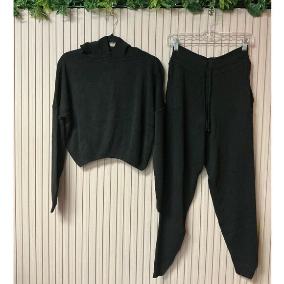 Nasty Gal Morning Meeting Knitted Hoodie + Jogger Lounge Set Women’s Size S - Picture 1 of 10